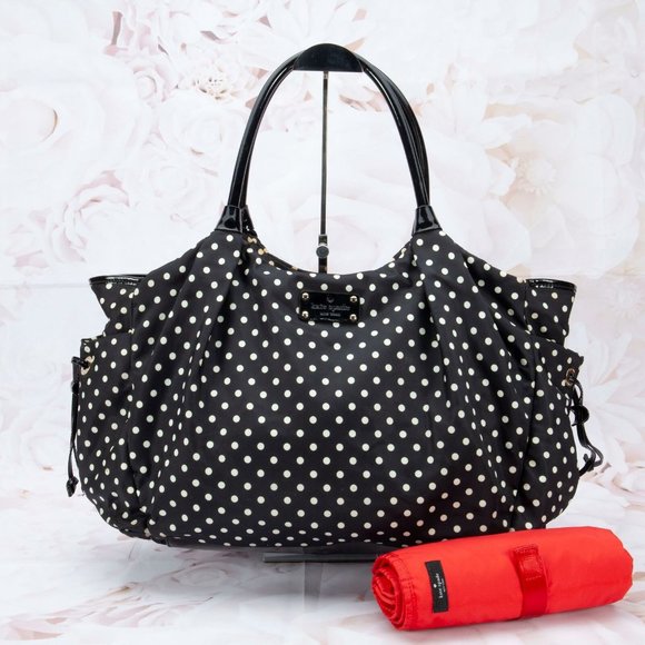 Kate Spade Handbags - Kate Spade Designer Polka Dot Baby Diaper Bag Tote